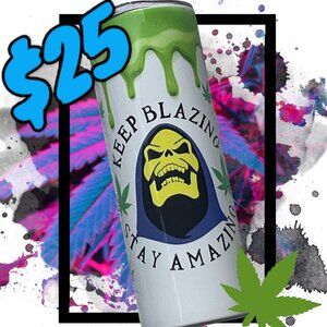 Keep Blazing Skeletor 20 oz tumbler hot or cold